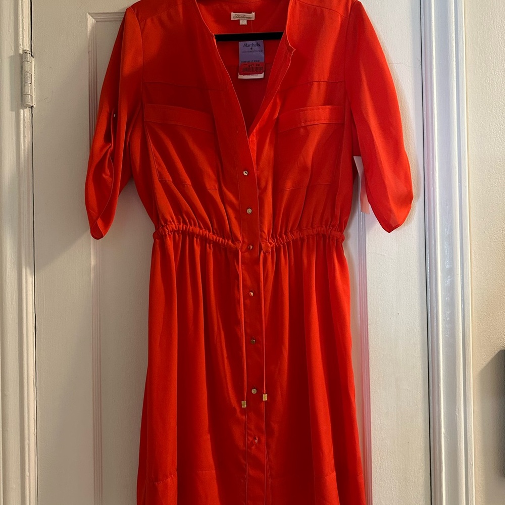 Shoshanna Vibrant Red Midi Dress